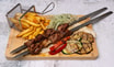 Usbekisches Schaschlik mit Rindfleischstücken